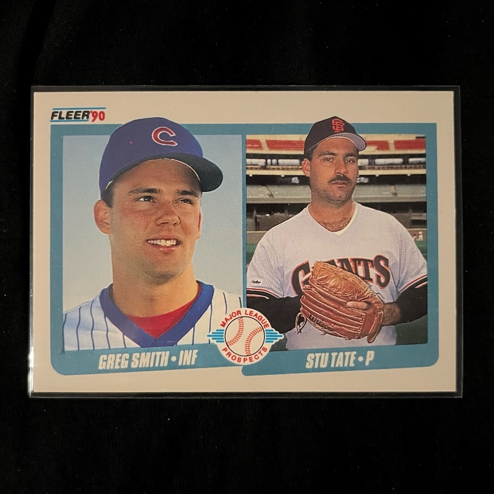 1990 Fleer VTG Baseball Card Major League Prospects #643 Greg Smith & Stu Tate